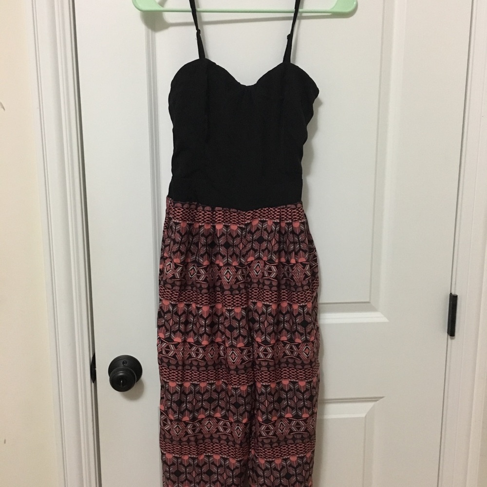 Discovery mixed media tank jumpsuit